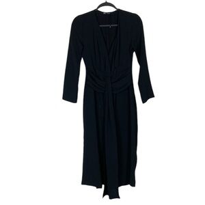 Zara black plunge front dress